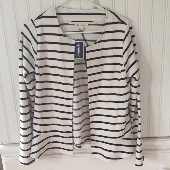 Jane and Delaney Striped Ruffle Jacket - Picture 1 of 4